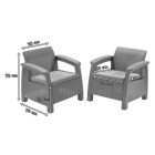 Corfu Relax duo kerti bútor garnitúra futura asztallal
