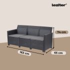 Claire 3 üléses műrattan kerti kanapé