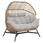 HOLAND rattan dupla kosárfotel bézs