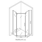 Celtic 90x90 cm ötszögletű zuhanykabin tálca nélkül