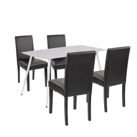 Megan 4+1 étkező garnitúra fehér-fekete