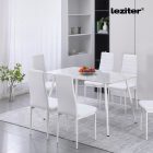 Bora 140 cm szögletes szinterezett kő étkezőasztal fehér