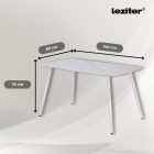 Bora 140 cm szögletes szinterezett kő étkezőasztal fehér