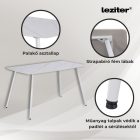 Bora 140 cm szögletes szinterezett kő étkezőasztal fehér