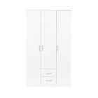 Miami gardróbszekrény 120x205 cm fehér-fehér