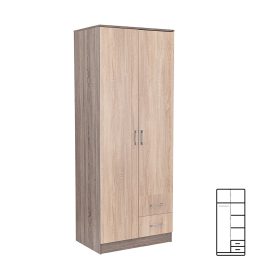 Miami gardróbszekrény 80x205 cm sonoma tölgy-yorki tölgy