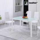 Ezra 120 cm szögletes üveg étkezőasztal