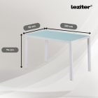 Ezra 120 cm szögletes üveg étkezőasztal