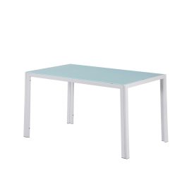 Ezra 140 cm szögletes üveg étkezőasztal