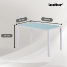 Ezra 140 cm szögletes üveg étkezőasztal