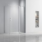 Simple 80x100 cm nyílóajtós aszimmetrikus zuhanykabin zuhanytálca nélkül