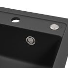 Nia szögletes egy medencés gránit mosogató szifonnal fekete