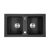 Tia szögletes két medencés gránit mosogató szifonnal fekete
