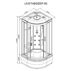 Vital Black 90x90 cm íves mélytálcás hidromasszázs zuhanykabin